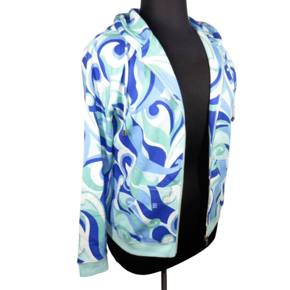 Hill House The Allie Zip-Up Hoodie Ocean Kaleidoscope Blue Women's Size Medium - Picture 7 of 8